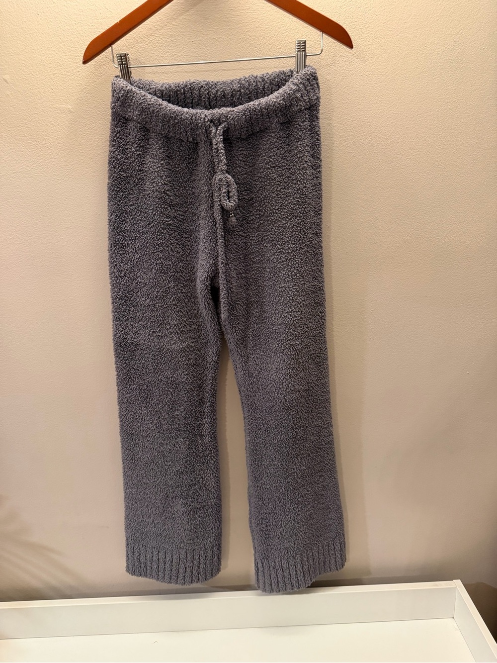 POL Gray‎ Fuzzy Knit Lounge Pants Drawstring Pajama Bottoms JP1PA Small